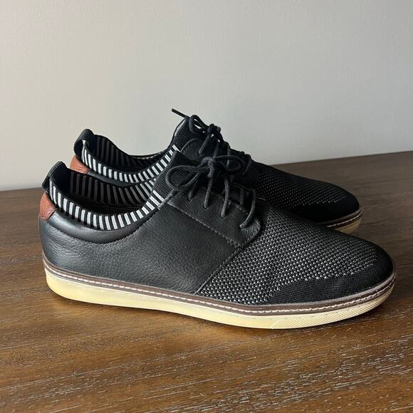 Johnston & Murphy Mens Duncan Black Knit Leather  Lace Up Shoe- Size 10.5M - Picture 4 of 10